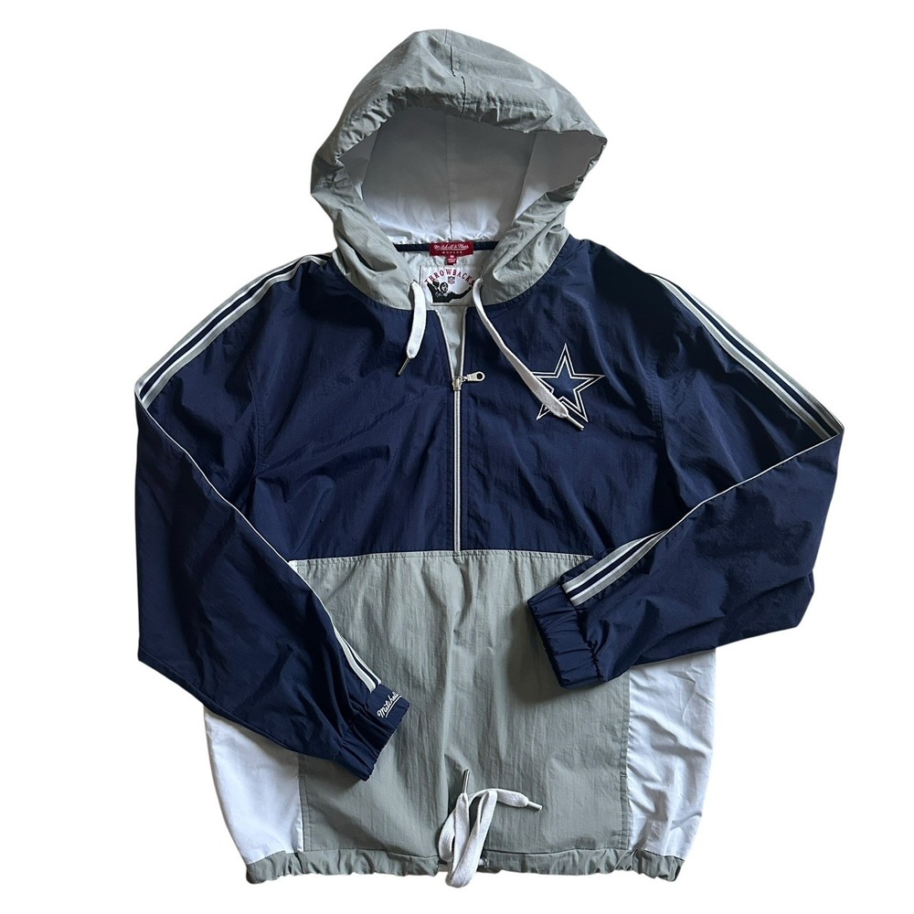 Dallas Cowboys Mitchell Ness Throwback Windbreaker Jacket  Women's Medium NFL‎